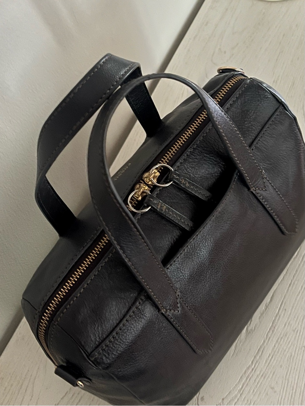 Fossil Sydney Satchel Bag With Optional Crossbody Strap Black Soft Leather - Picture 4 of 14